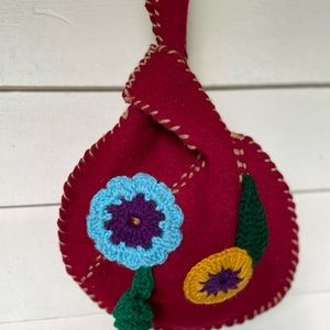 Batooli Japanese knot bag red decorated